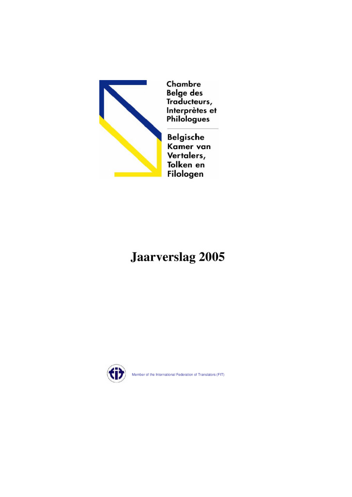 Image de présentation pour le document : Jaarverslag 2005 van de BKVTF