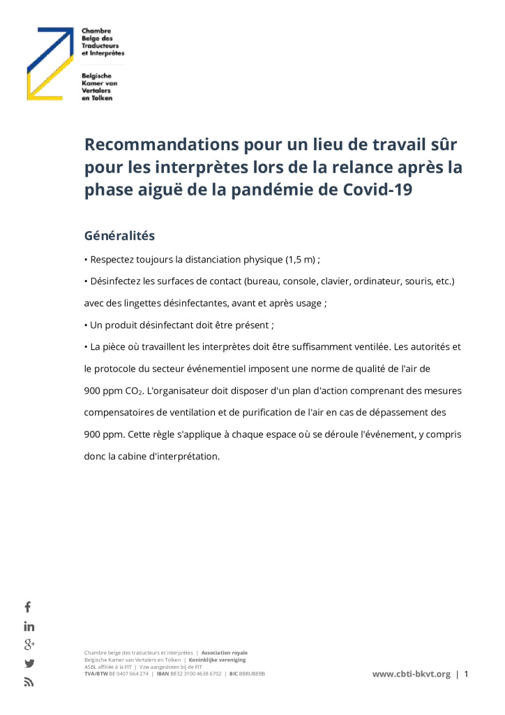 Image de présentation pour le document : Recommandations post-COVID