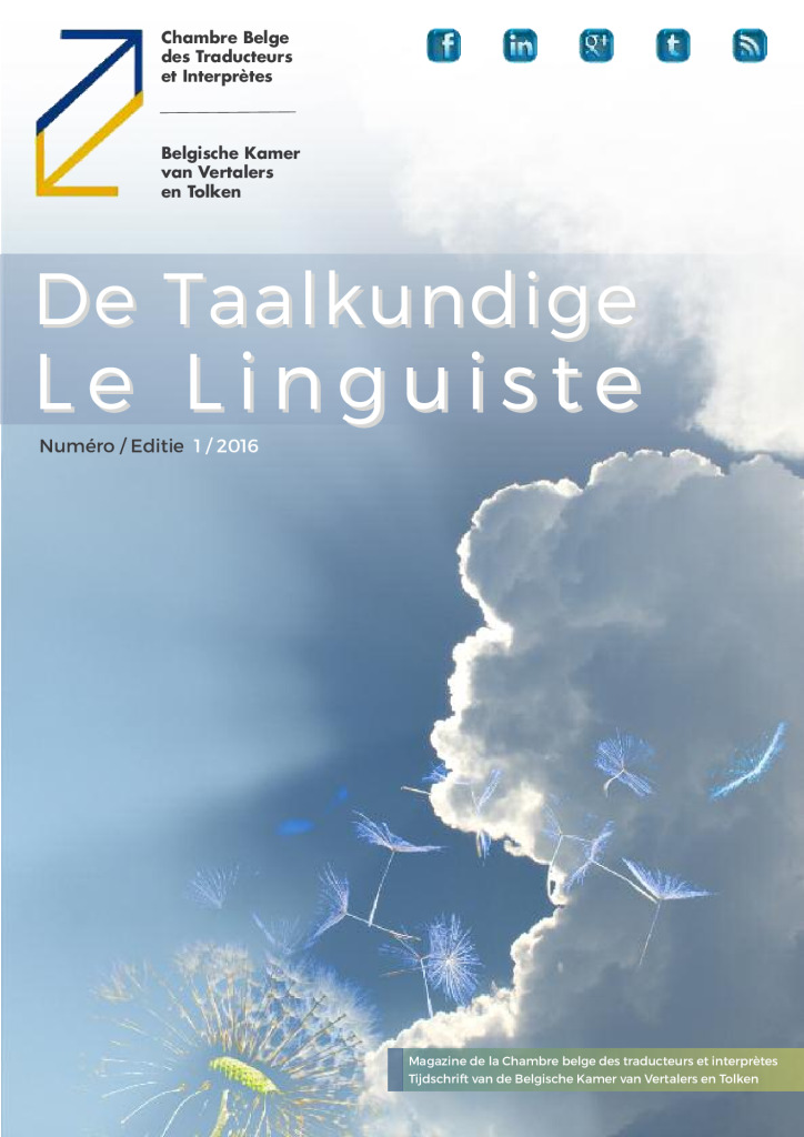 Image de présentation pour le document : De Taalkundige – Le Linguiste 2016 / 1