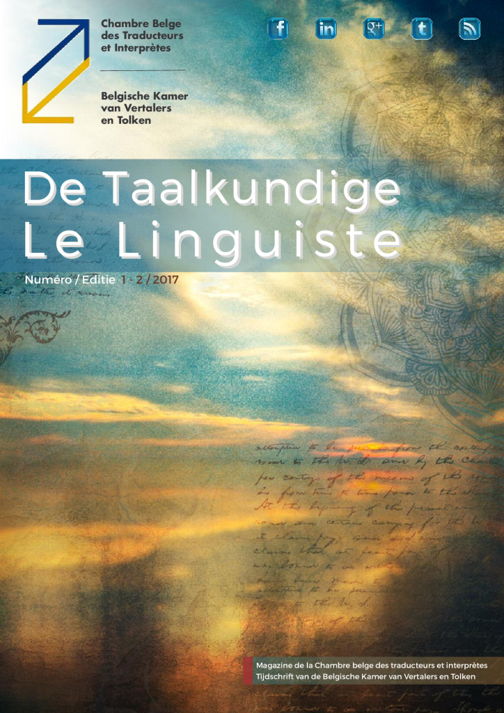 Image de présentation pour le document : De Taalkundige – Le Linguiste 2017-1-2