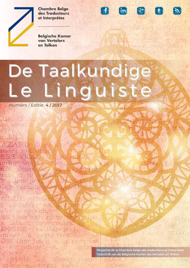Image de présentation pour le document : De Taalkundige – Le Linguiste 2017-4
