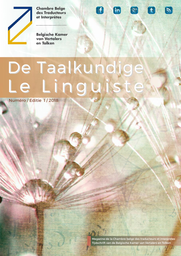 Image de présentation pour le document : De Taalkundige – Le Linguiste 2018-1