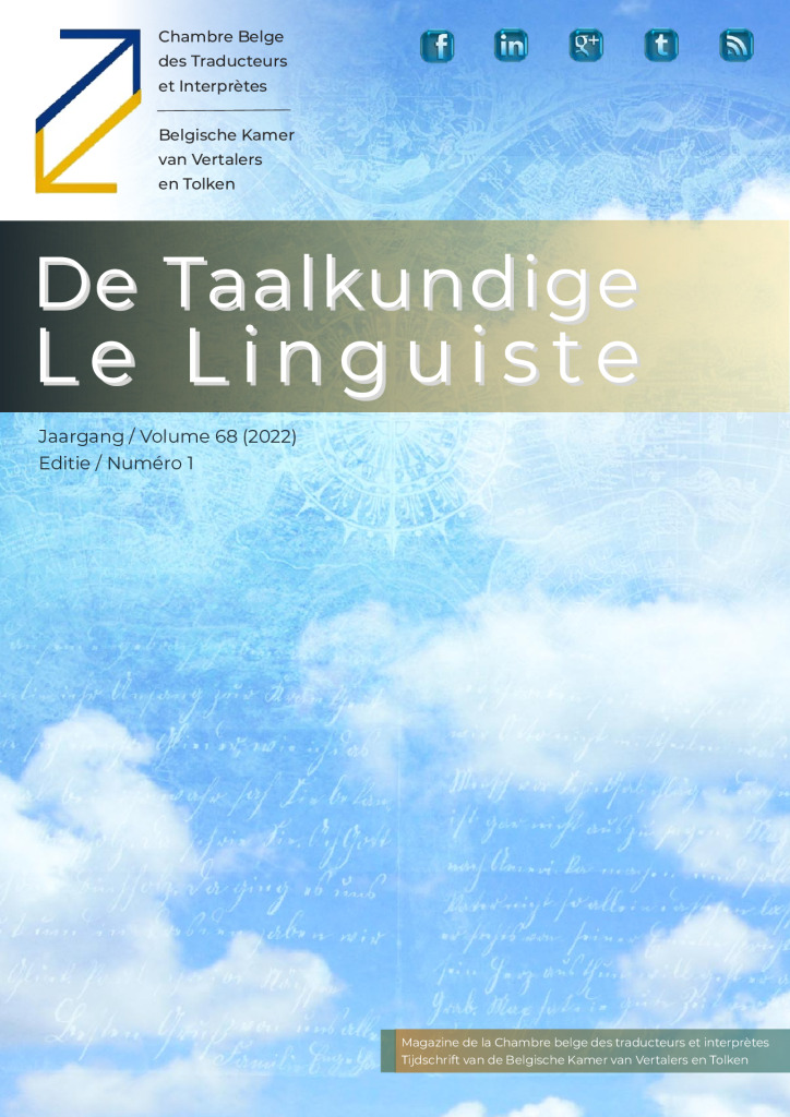 Image de présentation pour le document : De Taalkundige – Le Linguiste 2022-1