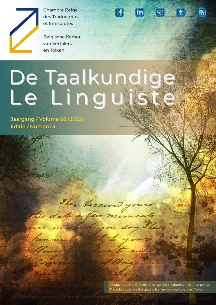 Image de présentation pour le document : De Taalkundige – Le Linguiste 2022-3