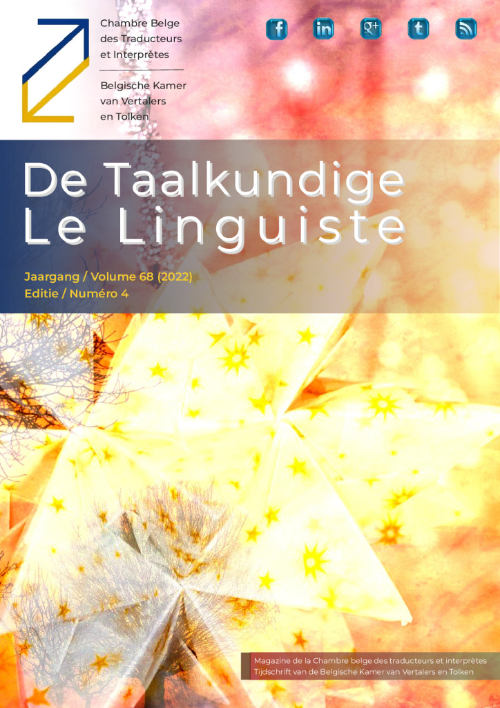 Image de présentation pour le document : De Taalkundige – Le Linguiste 2022-4