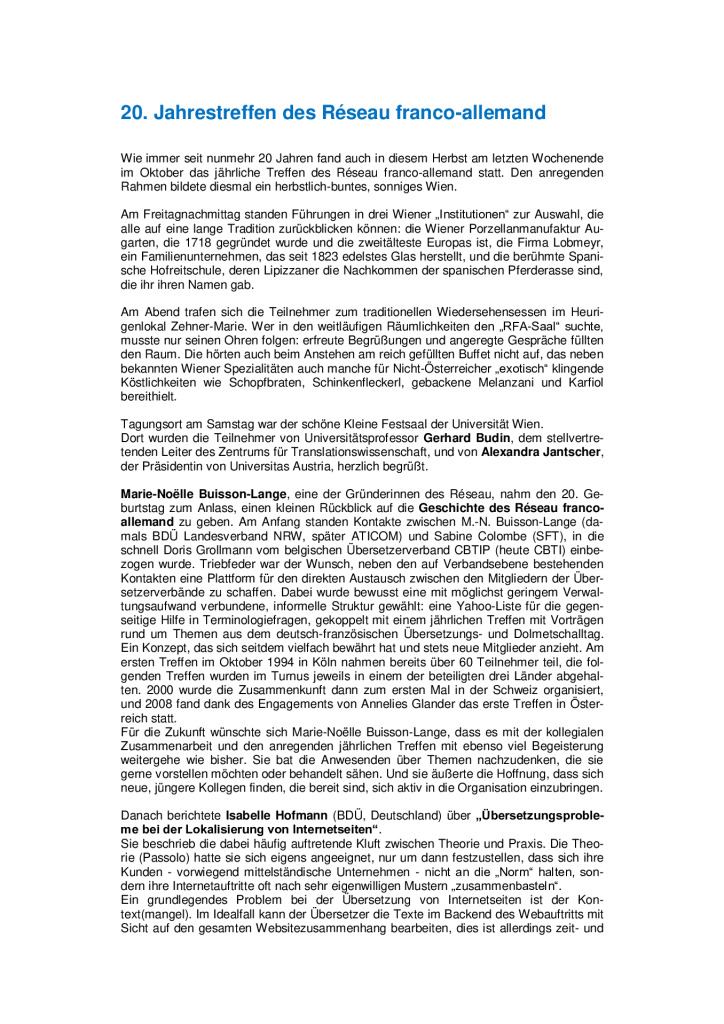Image de présentation pour le document : Rapport de la 20e rencontre annuelle du Réseau franco-allemand (Vienne)