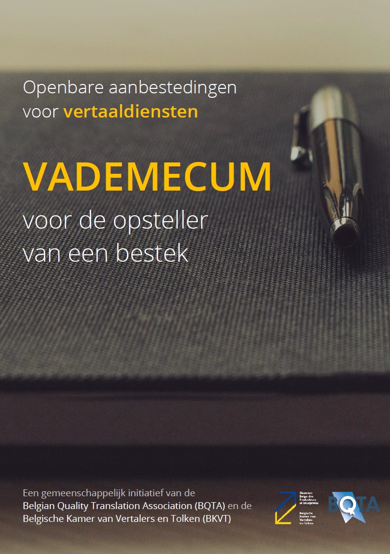 Image de présentation pour le document : Vademecum Openbare aanbestedingen Vertalers